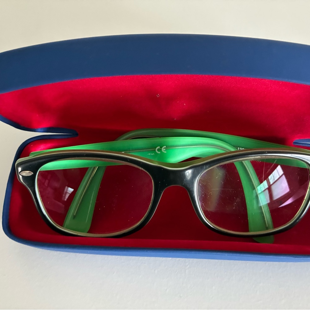 Ray-Ban Kids Prescription Glasses - Black and Green Frame